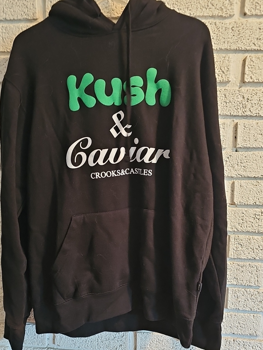 Crooks & Castles Black Hoodie with Green and White Logo